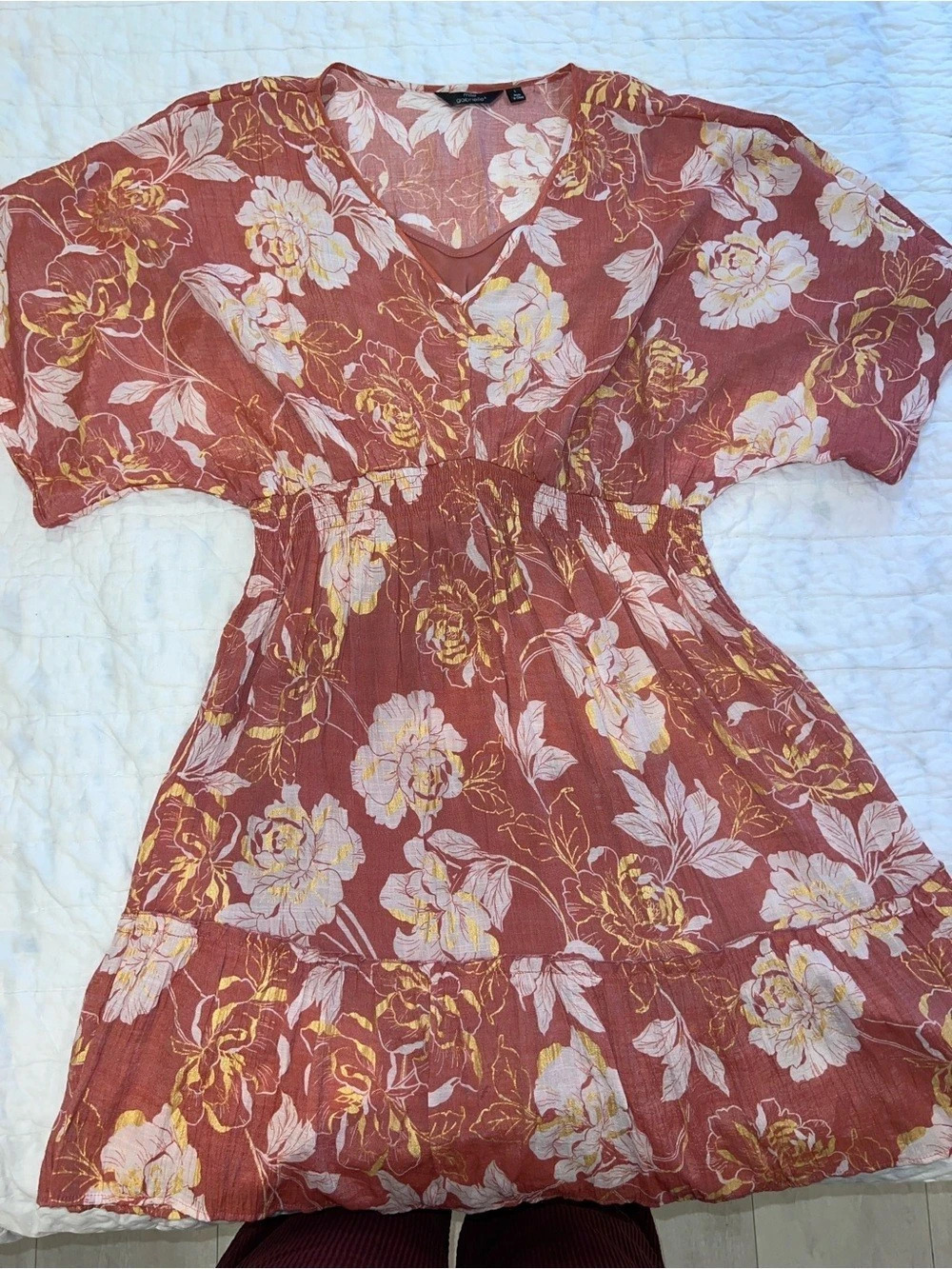 Mlle Gabrielle Floral Mini Dress in Red & Pink